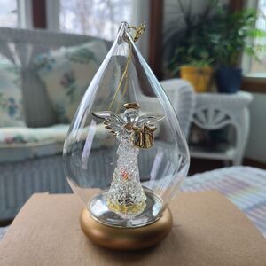 Vintage Avon Gift Collection 1999 Brilliant Spun Glass Angel Ornament Lovely